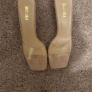 Miss Lola Nude Clear Heels